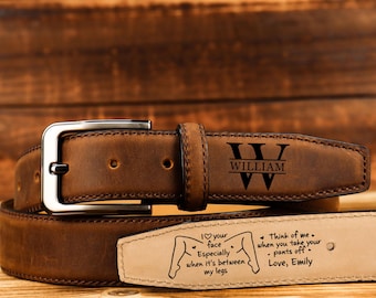 I Love Your Face Between My Legs Leather Belt For Him, Funny Valentine Gift For Husband Boyfriend, Engraved Cowhide Belt, Anniversary Gift