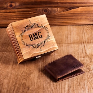 Personalized Mens Wallet, Genuine Dark Brown Leather Wallet, Personalized Birthday Gift for Boyfriend, Husband, Anniversary Gift for Him