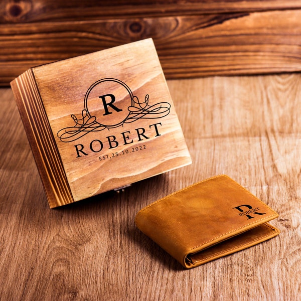 Personalized Wallet,Mens Wallet,Engraved Wallet,Groomsmen Wallet,Leather Wallet,Custom Wallet,Boyfriend Gift for Men,Father Day Gift for Him
