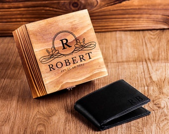 Regalo del Día del Padre, Billetera Personalizada, Billetera para Hombre, Billetera Grabada, Billetera de Cuero, Billetera Personalizada, Regalo para Novio, Regalo para Papá