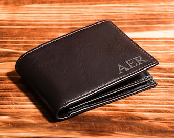 Personalized Wallet,Mens Wallet,Engraved Wallet,Groomsmen Wallet,Leather Wallet,Custom Wallet,Boyfriend Gift for Men, Christmas Gift for Him