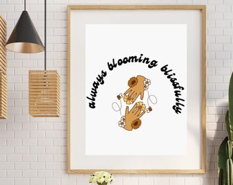 Inspirational Art - 70s Wall Art - 70s Print - 70s retro wall art  - 70s Decor - 70s Flower Frame Poster - Retro Art Print Set