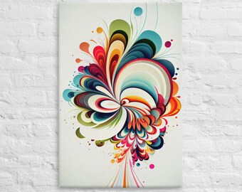 Canvas printed on canvas modern abstract style colorful design