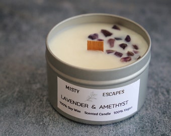 Amethyst & Lavender | Scented Candle | Hand Poured in London | Soy Wax | Vegan