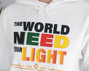 Positive Vibes Unisex Heavy Blend™ Hooded Sweatshirt, Cute Hoody, Light Your Presence, Star Sweats, Shinning Beautiful