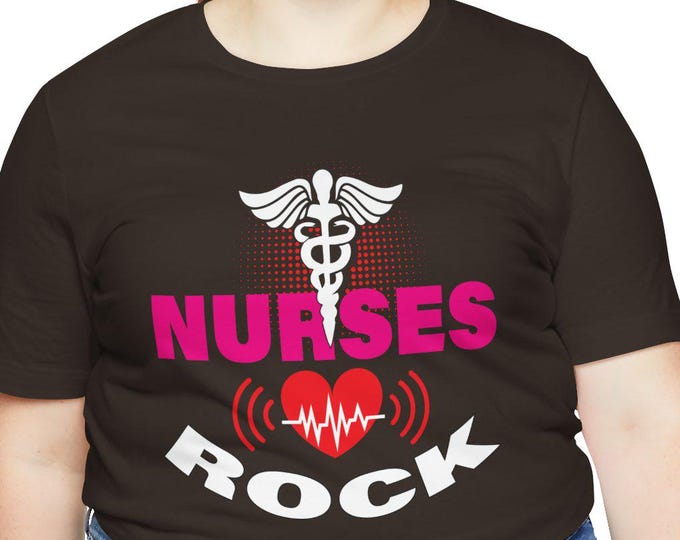 Nurses Rock Short Sleeve Tee | Christmas Big Size Apparel Funny Graphic Shirt | Unisex Oversize Tshirt, Loose Fit Women's Clothes