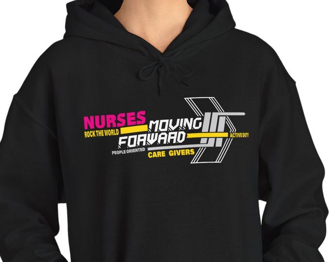 Nurses Rock the World Hoodie, Positive Vibes Sweatshirt, Colorful Hooded Dress, Trendy Motivational Sweatshirt, Loose Fit Hoodie for Men and