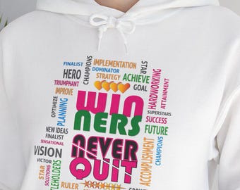 Winners are Hardworking Achievers Unisex Hoodie | Innovative Planner Champion Sweatshirt, Summer Beach Pullover