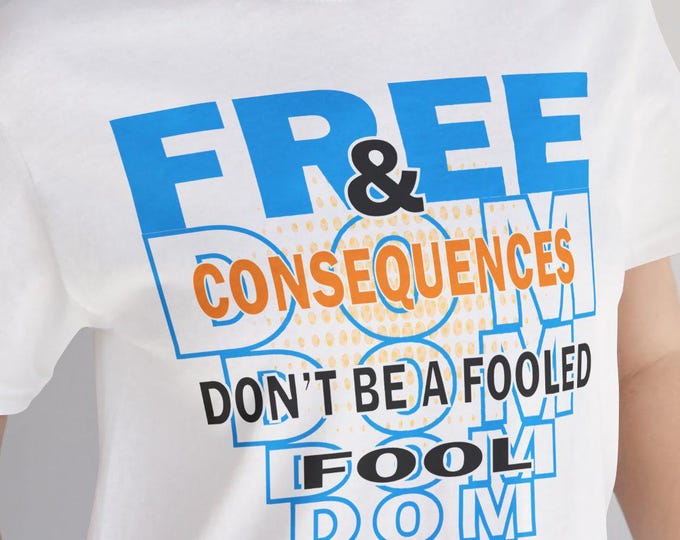 Freedom Inspirational Words T-shirt, Streetwear Casual Mom Dad Fashion Tee, Unisex Jersey Short Sleeve Shirt
