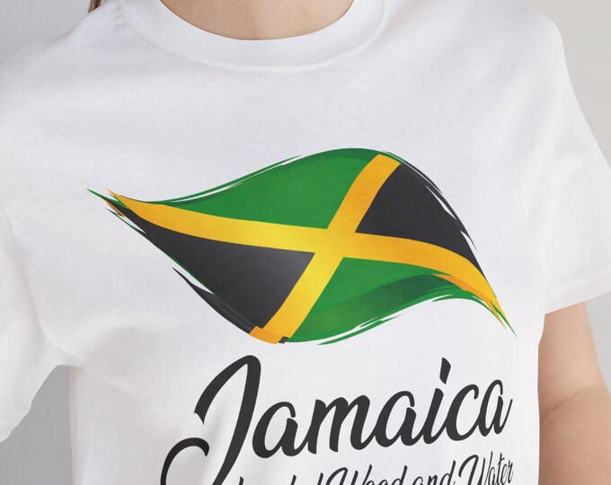Jamaica T-shirt Land We Love Unisex Tee | Iconic Vacation Streetwear Top | Jamaica Map Shirt, Skinny Fit Jersey, Short Sleeve