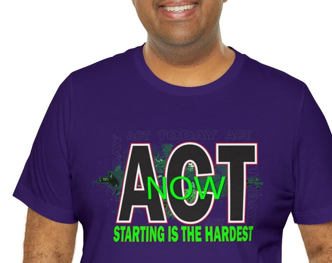 Act Now Action T-shirt | Hand Made Custom t shirts printing | Unisex gift Vintage Beach tees summer fashion