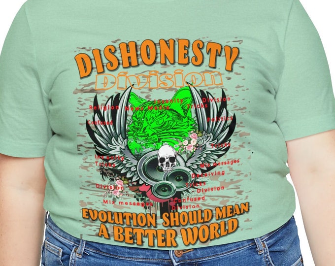 Dishonesty T-shirt | Division | Evolution Pet Shirt Pattern | Inspirational Better World T-shirt design | Streetwear Apparel