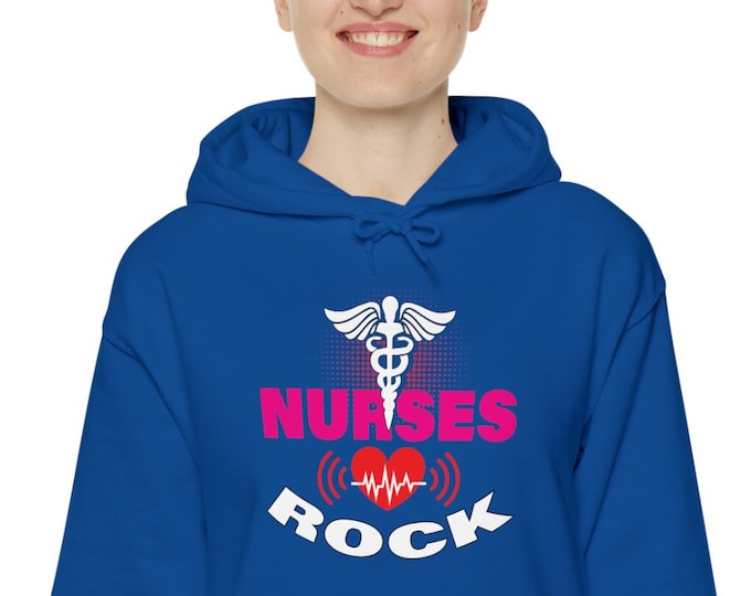 Nurses Rock Hoodies Motivational Sweatshirt Trendy Positive Vibes Sweatshirt Colorful Loose fit dress
