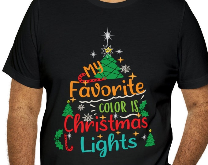 My favorite color is Christmas Light | Amazing T-shirts Apparel | Christmas t-shirts | Oversize Graphic women