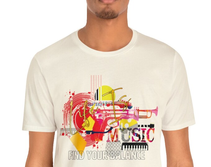 Music Is Life T-Shirt Design - Musical Vibes Tee for Music Lovers Vintage Music Is Life Tee