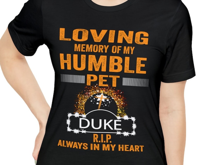 In Loving Memory Dog lover's t-shirts | Personalized Custom Pet portrait, Unisex t-shirt with Pet's Name