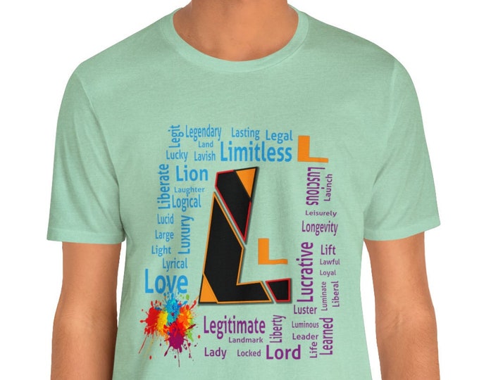 L Alphabet T-shirt | Spelling Words School Student Design Streetwear| Street style Casual t-shirt
