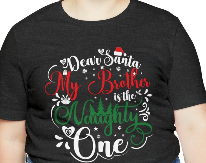 Dear Santa T-shirt | Funny Apparel | Cute Lose tops | Oversize Graphic women | Loose fit t Graphic Christmas T-shirt