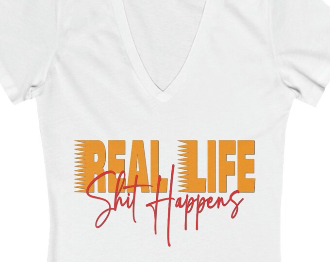 Real life T shirts Apparel Cute Lose Tops Graphic Lose fit t shirt Women Short Sleeve Deep V-Neck Tee