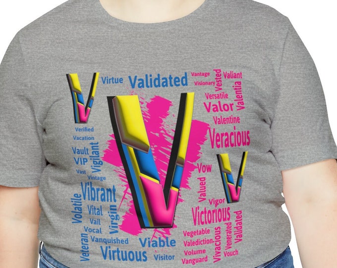V Alphabet T-shirt | Verified design shirts | Phonetic Alphabet self-worth Fashion Designer T-shirt