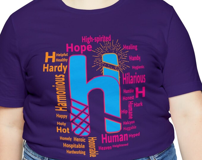 Alphabet H t-shirt | Upbeat and Inspiring 'H' Alphabet T-Shirt | Positive Meaning of the Letter H!