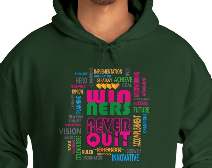 Motivational Winners Never Quit Shirt - Inspirational Tee for Success
