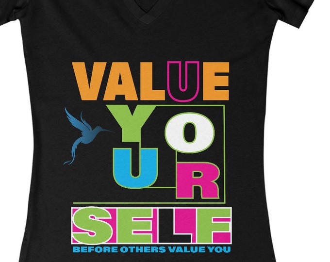 Value Yourself shirt Apparel Athletic Cute Lose Tops Oversize t shirt Funny Graphic Women's Jersey Short Sleeve