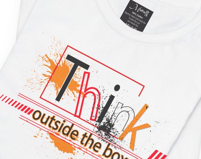 Think Outside the Box T-Shirt | Unisex Tee for Trendy Women - Custom Printed Vintage Fashion Gift