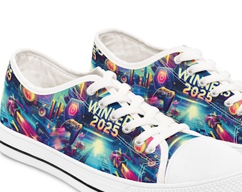 Colorful Women's Low Top Sneakers | Stylish Canvas Shoes for Everyday Wear, Gift for Graduates, Winners 2025