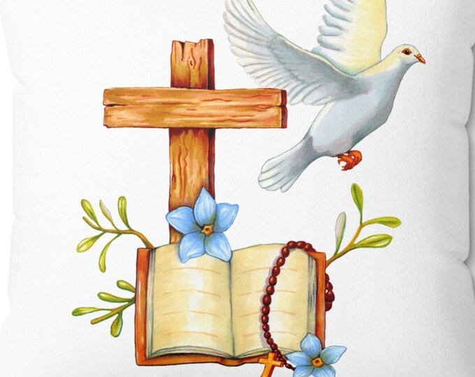 Faithful Reminders Pillow - National Day of Prayer - Religious Inspirational Decor Spun Polyester Square Pillow