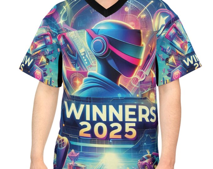 Vibrant Unisex Football Jersey - 'Winners 2025' Graphic, Gaming Spirit Wear, Casual Sportswear, Retro Style, Perfect for Game Nights, [...]