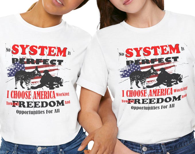 The System T-shirt Funny Cat America focus T-shirt-Cat lover tees custom printing-unisex t-shirts-gift t-shirts-No System Is Perfect