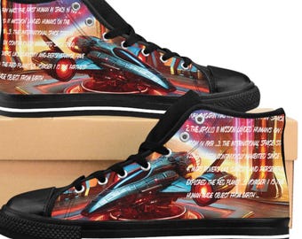 Cosmic Vision High-Tops – Retro Canvas for Dreamwalkers. Trendy Canvas Shoes