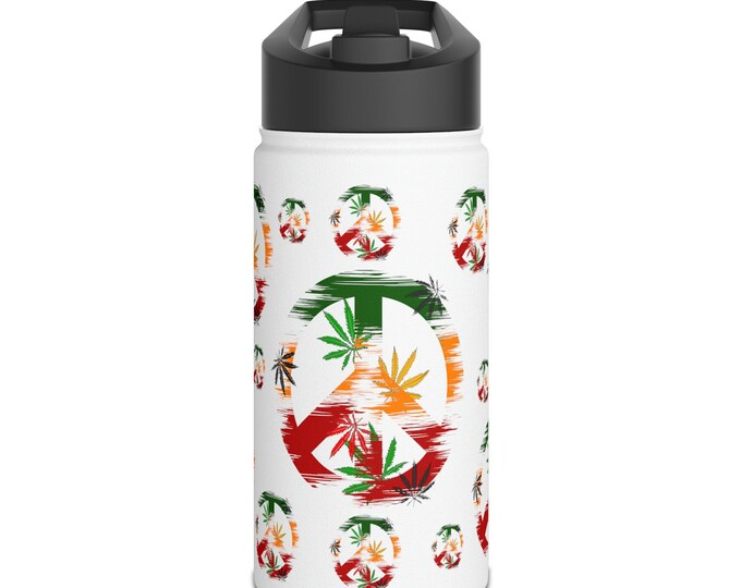 Stainless Steel Water Bottle, Standard Lid Water Bottle | Vibrant and Unique Drinkware for Peaceful Sipping