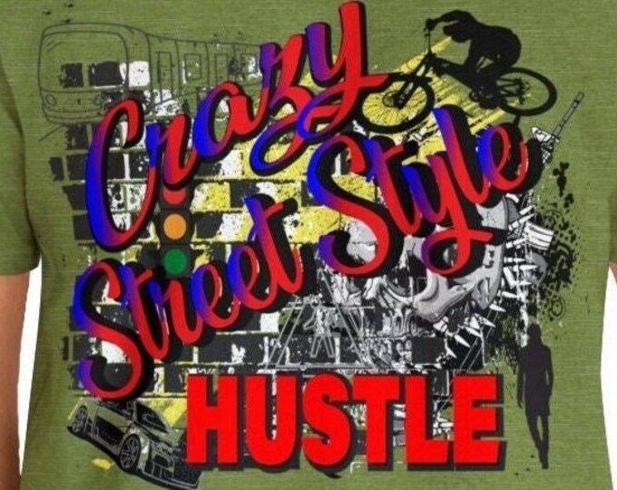 Street Style Hustle t shirt | Men and Women Trendy Positive Vibes Clothe | Colorful Lose fit dress T-shirt Design.