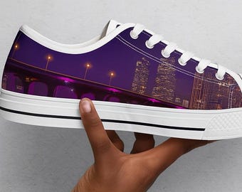 Stylish Women's Low Top Sneakers with Night City Lights Design | Casual Footwear, Trendy Sneakers, Unique Gift Idea, Everyday Wear, [...]