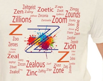 Z T-shirt | Zoo design shirts | Street Wear Designer T-shirt Alphabet Typography | streetstyle self worth Fashion