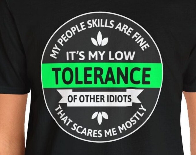 Funny Gift for Him | Men's Oversized Tolerance T-Shirt | Casual Oversize Tee | Unique Design