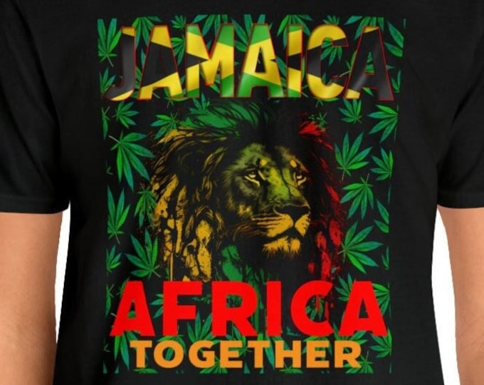 Unique Gift - African Color T-shirt | Unique Lion of Judah Design tshit | Jamaican Fashion Statement