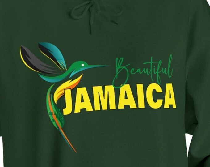 Beautiful Jamaica Hooded Sweatshirt | Big Women Unique Sweatshirt Hoodie | Unisex Slim fit Long Sleeve Hoodie