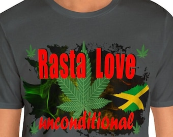 Rasta Love tee shirt Funny Jamaica Love focus T-shirt-custom printing gift t-shirts-Rasta Bob Marley vacation shirt