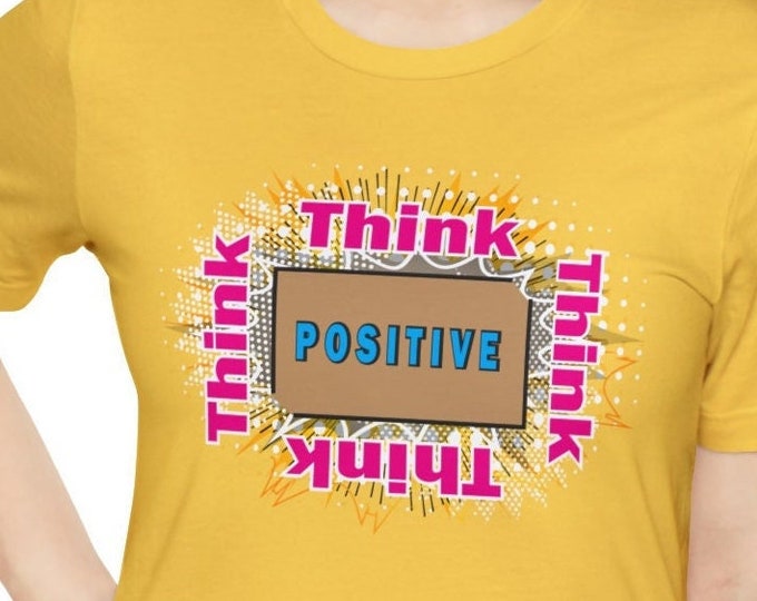Think positive Mind Power Tshirt | Empowering unisex gift Men women | Cute Vintage tees | Fashion Dress