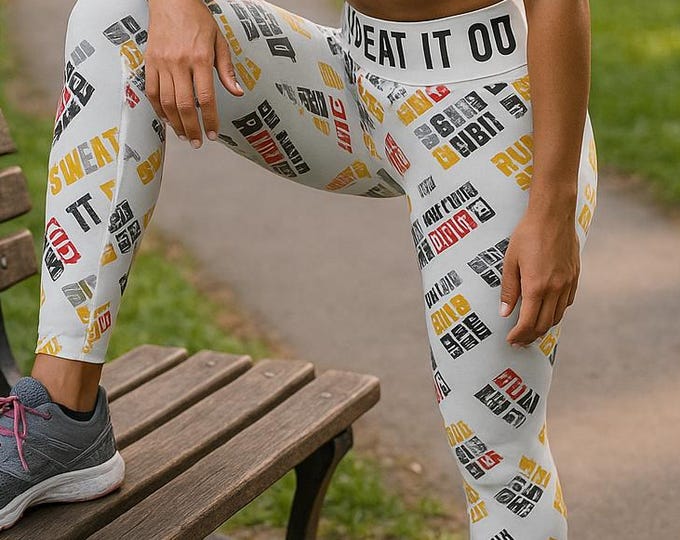 High Waisted Yoga Leggings - Motivational Activewear for Fitness Enthusiasts, Gym Leggings, Workout Tights, Yoga Pants, Inspirational Gear