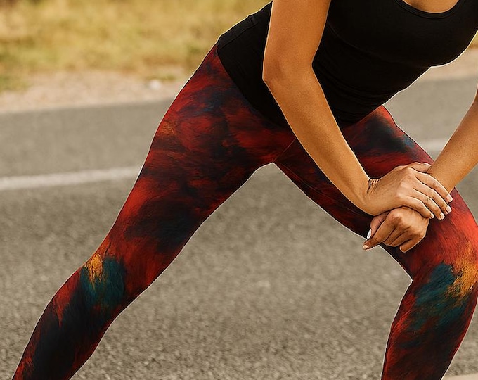 Vibrant Abstract Women's Leggings, Stylish Workout Pants, Colorful Activewear, Unique Athleisure, Fashionable Lounge Trousers
