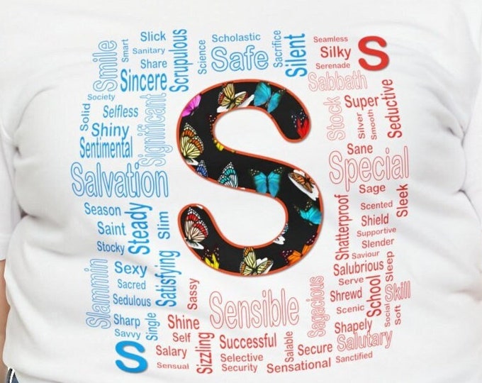 S Alphabet T-shirt | Alphabet Learning T-shirt | Alphabet letters Clothing | Higher Education