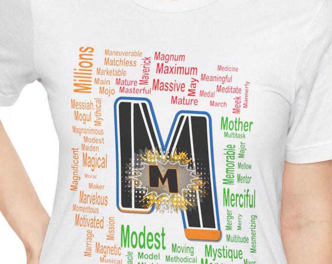 Alphabet Unisex Tee | Casual Streetwear T-Shirt Dad | M Shirt Design, Animal Lover Graphic Tee | Cute Pet Owner Apparel