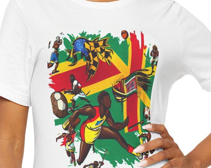 Jamaica Sports World Unisex Tee | Africa Sports Competitors Shirt | Championship Winners Top - Pet Pattern