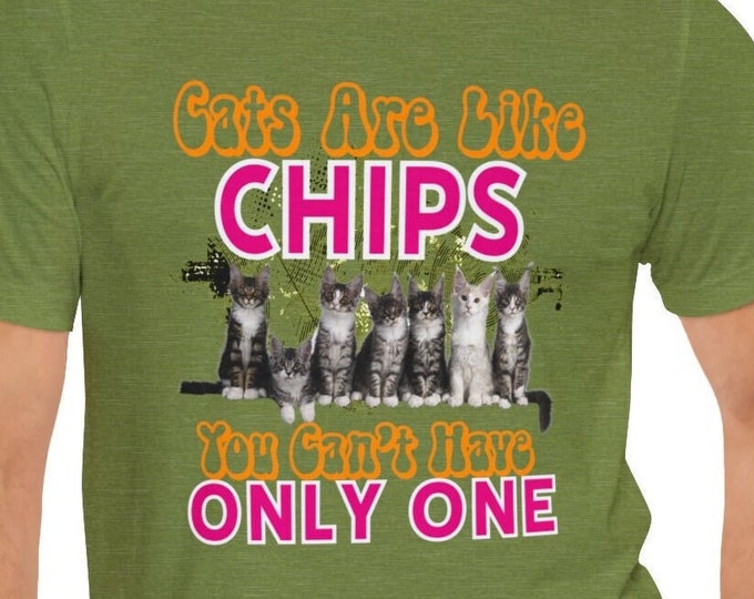 Cats & Chips Tee | Funny Graphic Shirt | Trendy Teen Fashion | Cute Summer Top