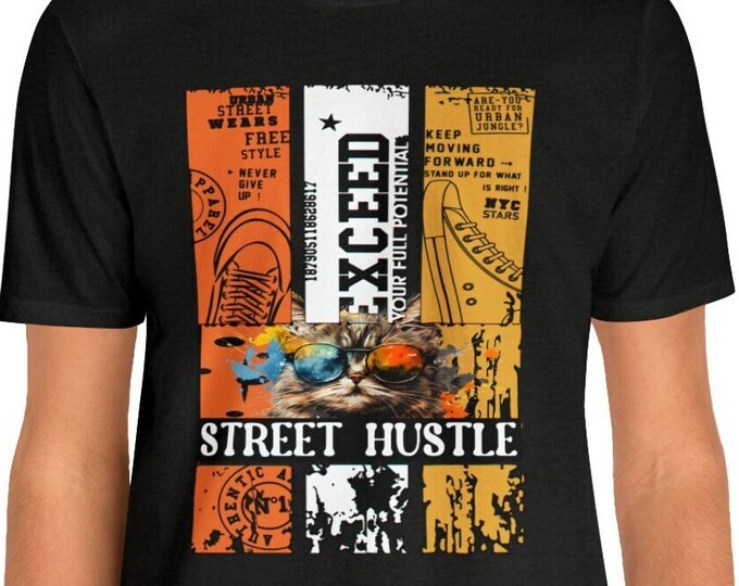 Street Hustle TShirt | Never Give Up | Graphic designs | Vintage tee Cute Beach Tee Designer T-shirt