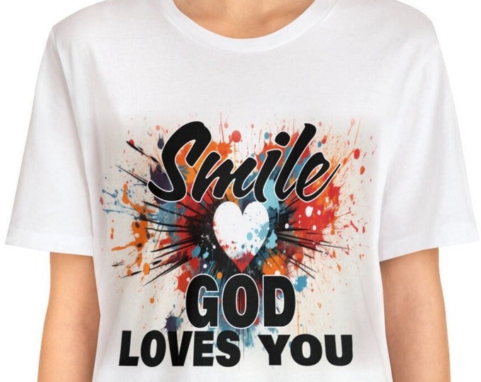 Motivational t shirt Smile God Loves You | Positive Vibes Christian Loose fit tees